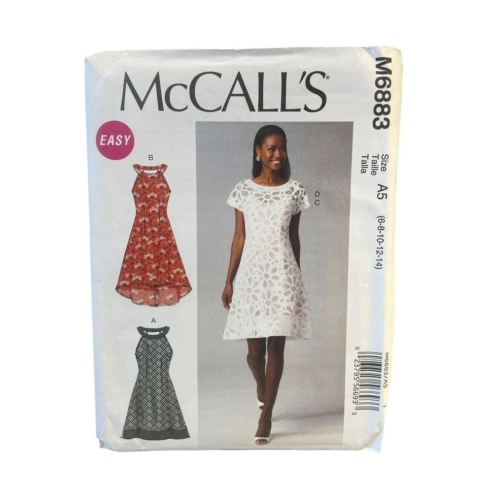 McCALL'S M6883 Misses' Dresses Sewing Pattern Size 6-14 Easy UNCUT‎